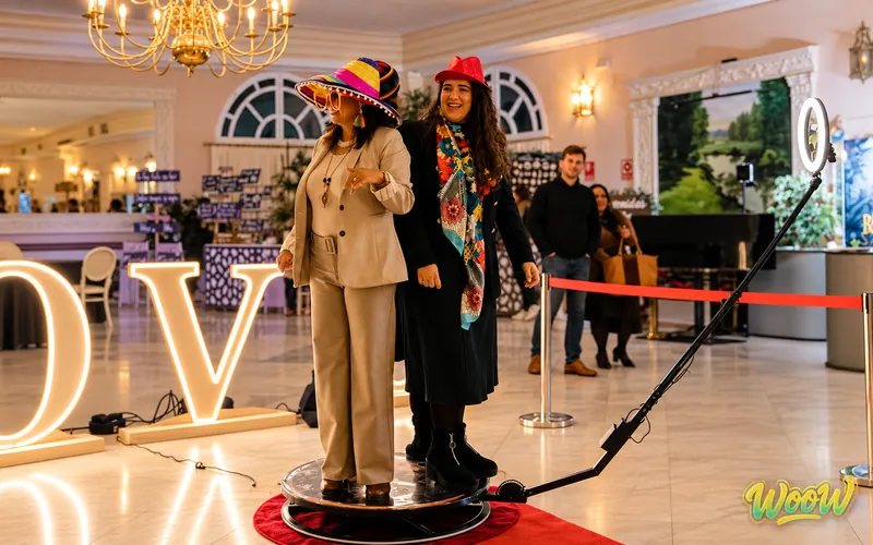 Plataforma 360 de WooW montada en una sala de eventos